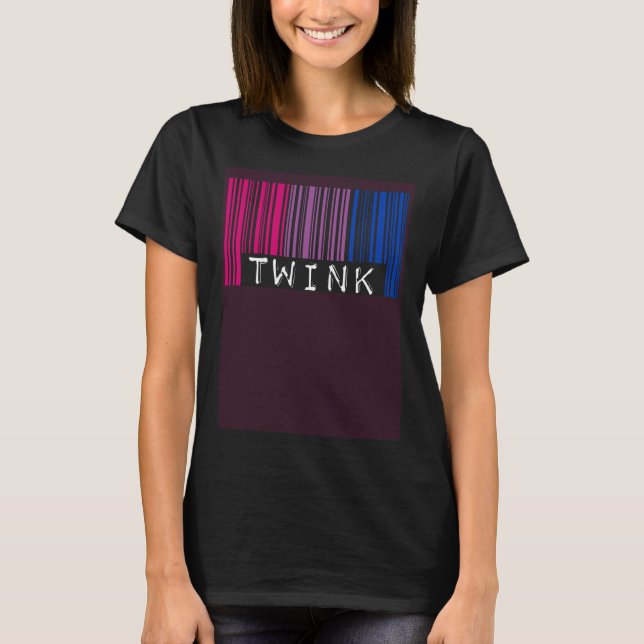T-shirt Bisexual Twink Barcode Bisexual Pride Flag Aesthet (Devant)