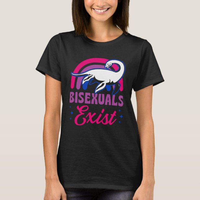 T-shirt Bisexuals Exist Bisexual Loch Ness Monster Pride R (Devant)
