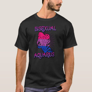 T-shirt Bisexuel Aquarius Zodiac Signal Anniversaire Horos