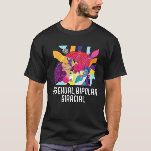 T-shirt Bisexuel Bipolaire Biracial Arc-en-ciel Fierté Bis