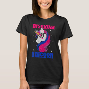T-shirt Bisexuel Unicorne Bi Drapeau Bisexualité Pride Lgb