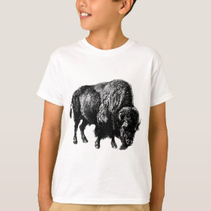 T-shirt Bison américain de Buffalo Engraissement de bois