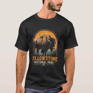 T-shirt Bison Ancienne Yellowstone Parc National Nature Fa