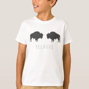 T-shirt Bison Bélorussie Bélorusse Зубр Беларусь Minimalis