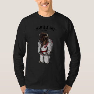 T-shirt Bison Bull Judo Karate Master En Judogi Blanc