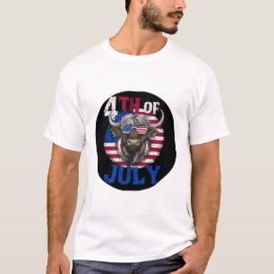 T-shirt Bison d'aquarelle moderne 4 juillet jour d'indépen