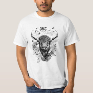 T-shirt Bison de Buffalo Nature sauvage Illustration Art