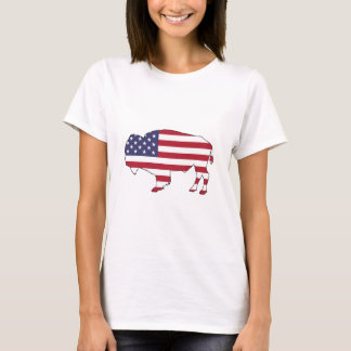 T-shirt Bison - drapeau américain