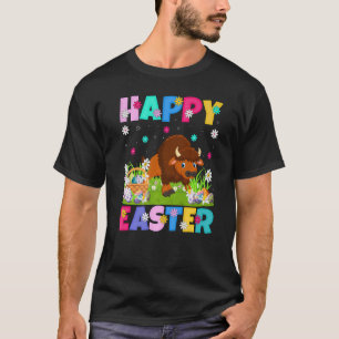 T-shirt Bison Joyeux Bison lapin de Pâques dimanche de Pâq