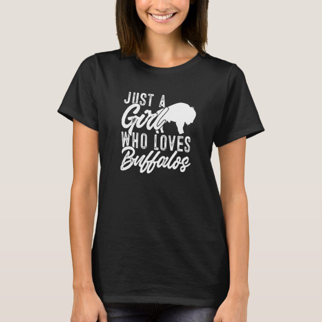 T-shirt Bison Kids Just A Girl Who Loves Buffalos  1 (Devant)