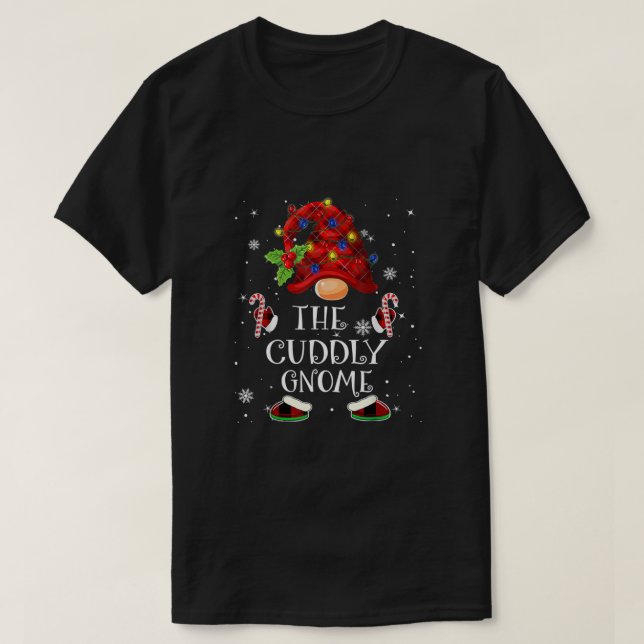 T-shirt Bison mignon Plaid Christmas Tree Light T- (Design devant)