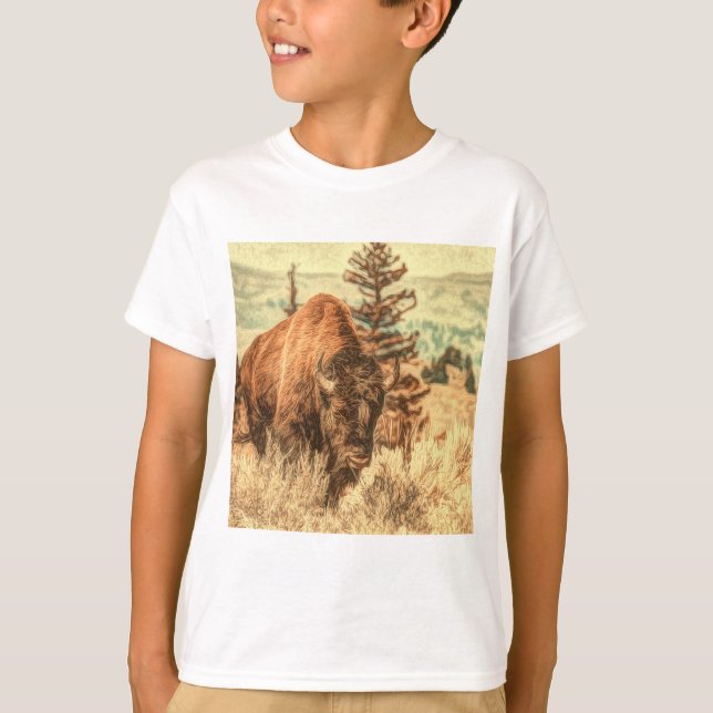 T-shirt Bison sauvage des bois (Devant)