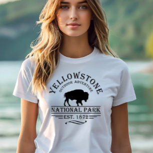 T-shirt Bison Vintage Parc National de Yellowstone