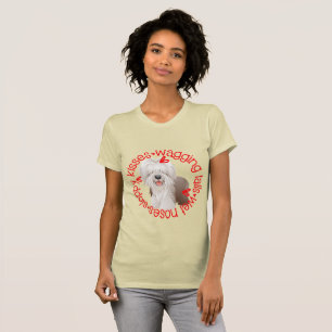 T-shirt Bisous inclinés de Collie à la tête B&C