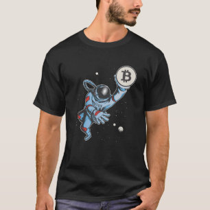 T-shirt Bitcoin À L'Astronaut Lune Cryptomonnaie Space