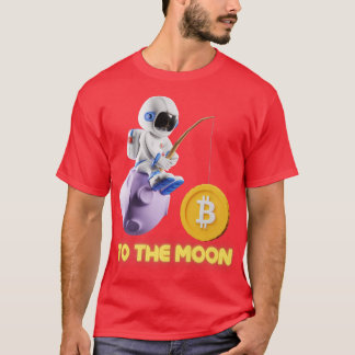 T-shirt Bitcoin à l'astronaute de lune Cryptomonnaie Echan