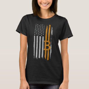 T-shirt Bitcoin American Drapeau Patriotique Cryptomonnaie