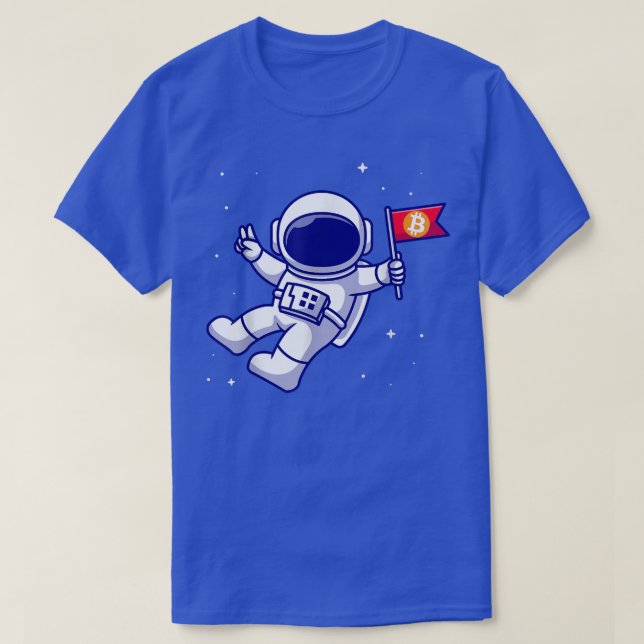 T-shirt Bitcoin Astronaut Bitcoins HODL BTC  (Design devant)