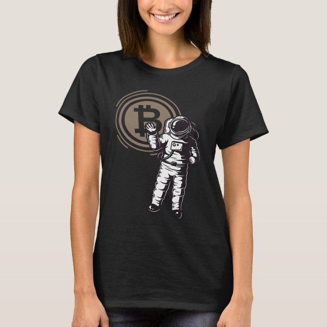T-shirt Bitcoin Astronaut  Cryptocurrency   BTC Crypto (Devant)