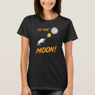 T-shirt Bitcoin Btc À L'Hôtel Moon Bull CryptoCurrency