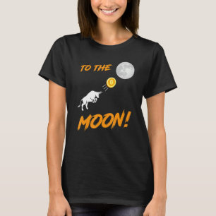 T-shirt Bitcoin Btc À L'Hôtel Moon Bull CryptoCurrency