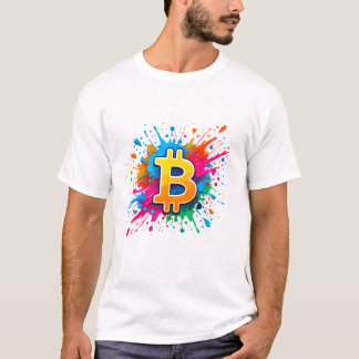 T-shirt Bitcoin BTC Cryptodevise logo Color Splash