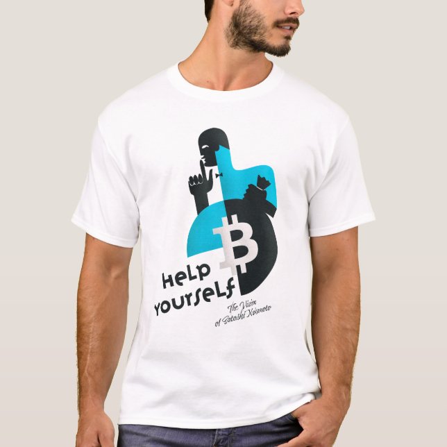 T-shirt Bitcoin crypto help yourself Shirt Design (Devant)