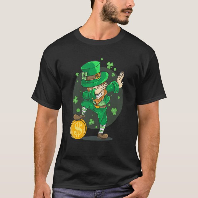T-SHIRT BITCOIN DABBING LEPRECHAUN BITCOIN ST PATRICK'S DA (Devant)