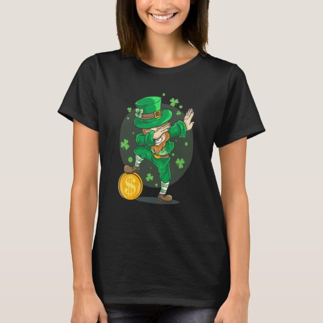 T-SHIRT BITCOIN DABBING LEPRECHAUN BITCOIN ST PATRICK'S DA (Devant)
