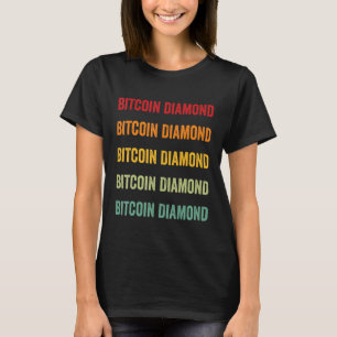 T-shirt Bitcoin Diamant Crypto Rainbow Text Design