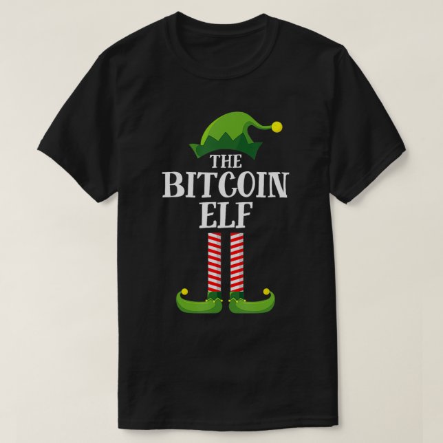 T-shirt Bitcoin Elf Correspondant Famille Groupe Noël (Design devant)