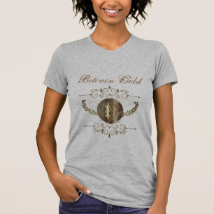 T-shirt Bitcoin Gold Coin argent Design