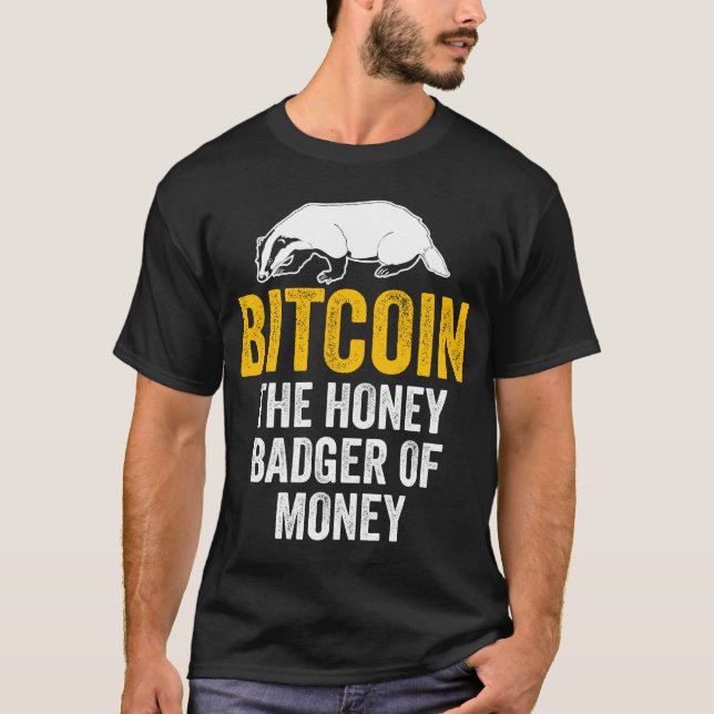 T-shirt BitCoin Le Miel Badger De L'Argent Tee (Devant)