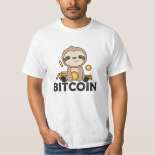 T-shirt Bitcoin Pièces Faultier tenir la monnaie numérique
