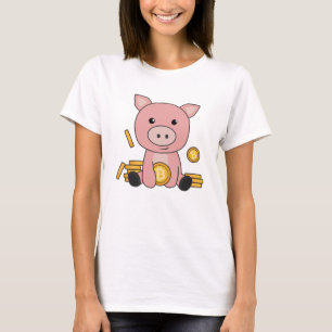 T-shirt Bitcoin Piggy Bank Hodins tenir des pièces numériq