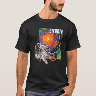 T-shirt Bitcoin Retro Space 80'S Crypto Art Cryptomonnaie