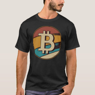 T-shirt Bitcoin Retro Vintage Sunset BTC Cryptomonnaie In