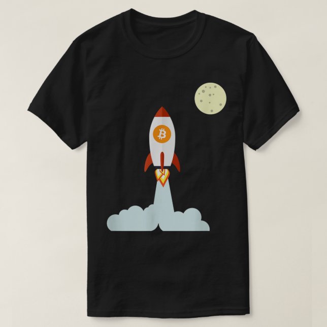 T-shirt Bitcoin Rocket To The Moon Design (Design devant)
