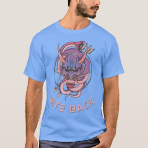 T-shirt Bite Back Oni Demon Japonais Démon Bite un serpent