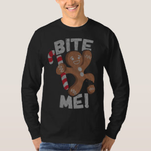 T-shirt Bite Me Gingerbread Homme drôle Noël