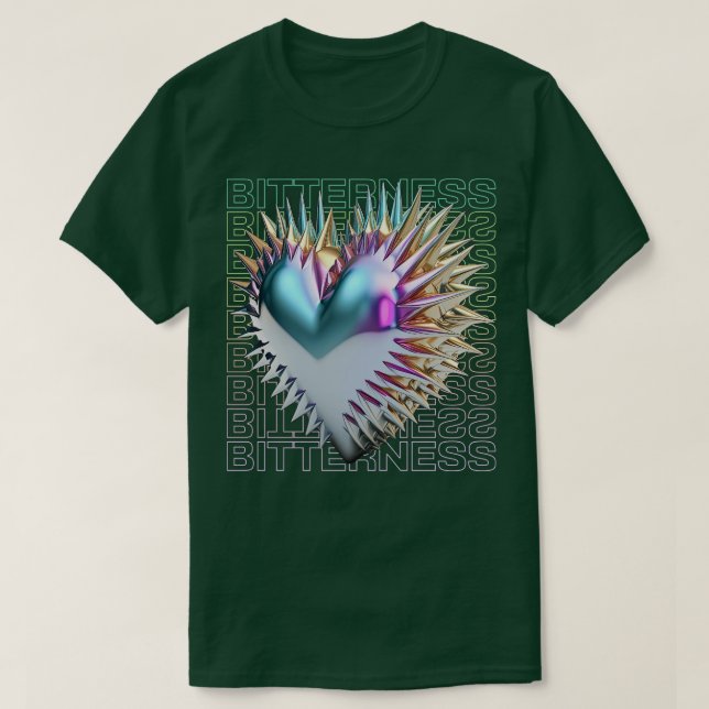 T-shirt Bitterness Spikey 3D Heart Dark Y2K (Design devant)