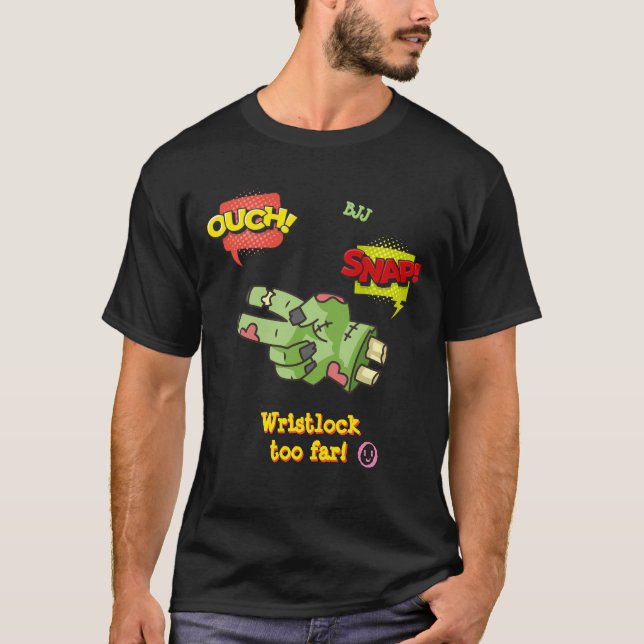 T-shirt BJJ Drôle Poignet Verrouiller Zombie Caricature ma (Devant)