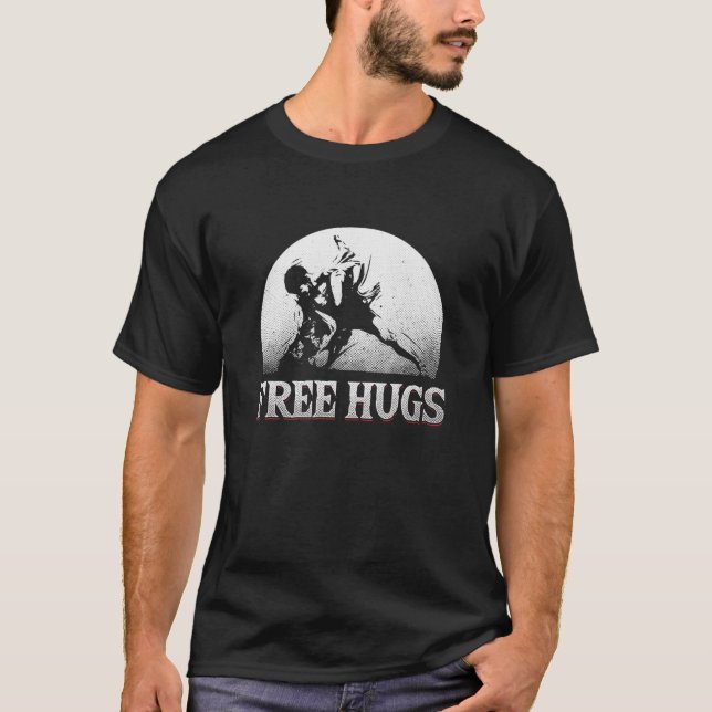 T-shirt Bjj Free Hugs Brésiliens Jiu Jitsu Mixed martial a (Devant)