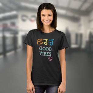 T-shirt BJJ Retro Graffiti style Good Vibes Black