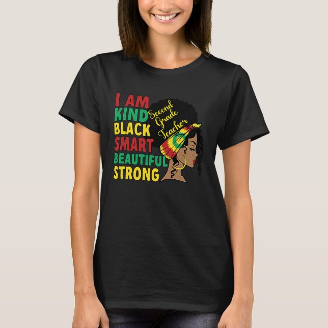T-shirt Black 2nd Grade Teacher African American 2nd Grade (Devant)