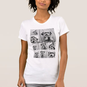 T-shirt Black 9 Photo Carré Collage - avec script blanc