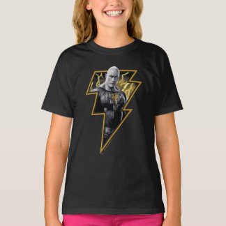 T-shirt Black Adam Grey et Gold Lightning Graphic