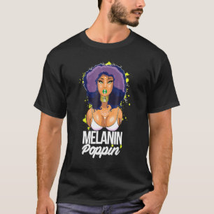 T-shirt Black African American Ebony Queen Melanin Poppin
