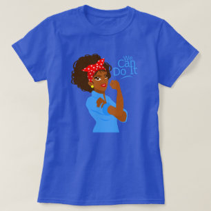 T-shirt black african rosie le riveter on peut le faire