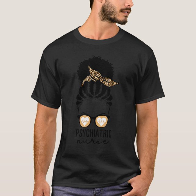 T-shirt Black Afro Psychiatric Nurse Mental Health Psych N (Devant)